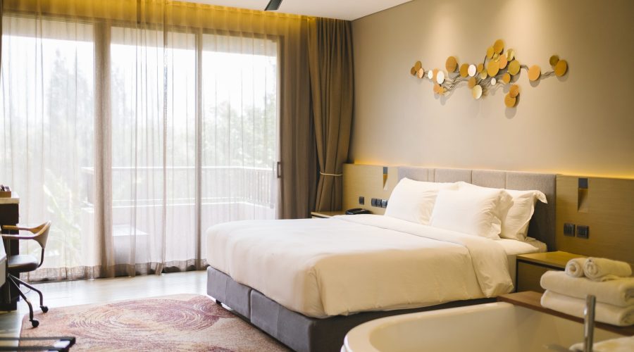 luxury bedroom in hotel